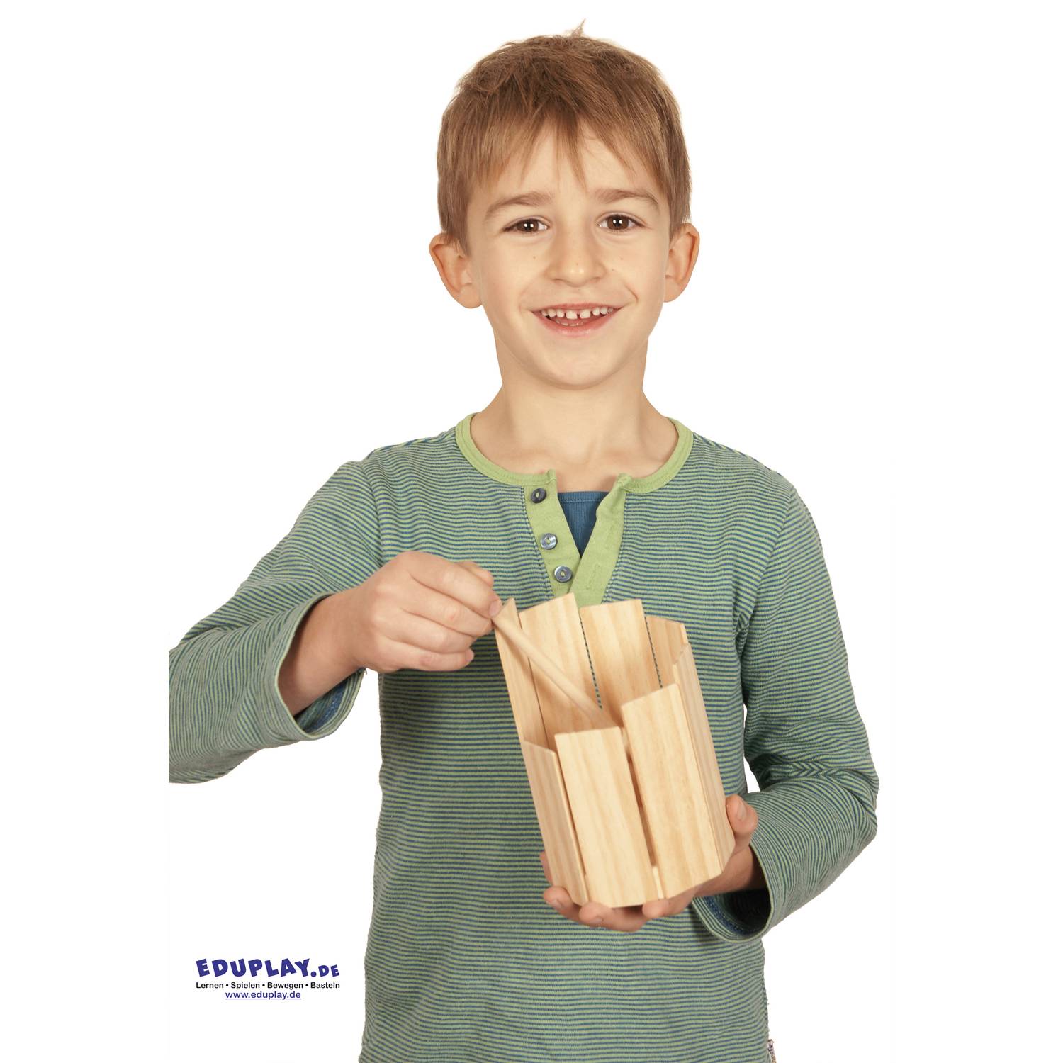 EDUPLAY 310201 DIY Bausatz "Rührtrommel" mit Kleber Ø 9 x 16 cm, natur