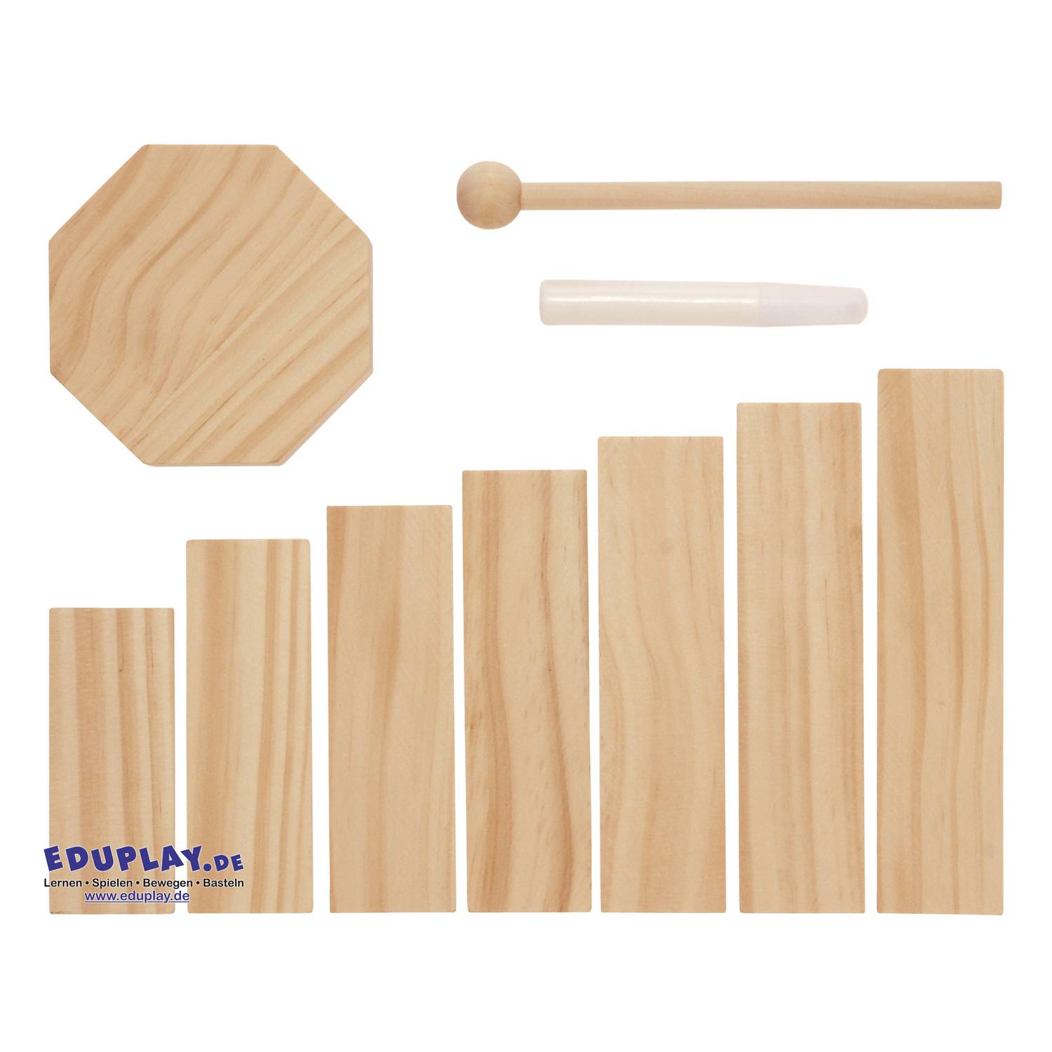 EDUPLAY 310201 DIY Bausatz "Rührtrommel" mit Kleber Ø 9 x 16 cm, natur