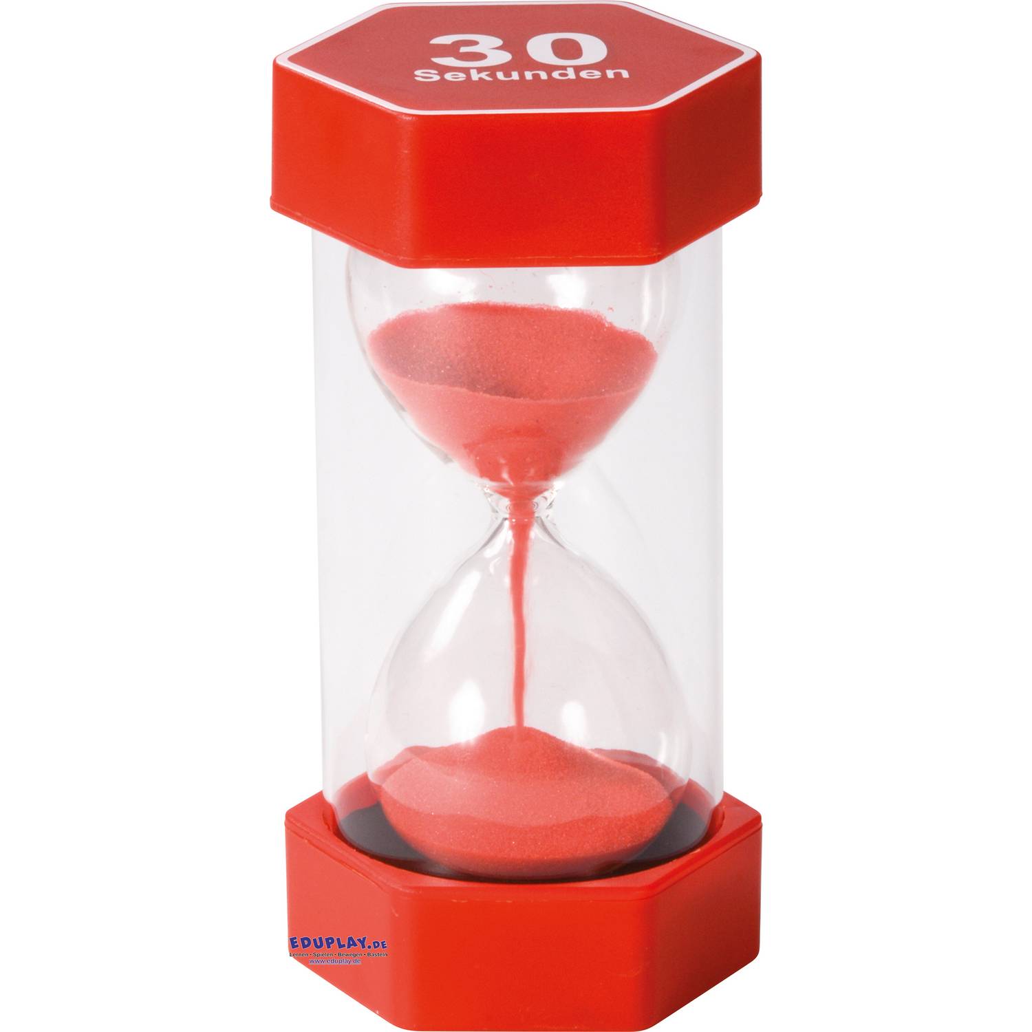EDUPLAY 120604 Mega Sanduhr 30 sek, Ø 8,4 x 16 cm, rot