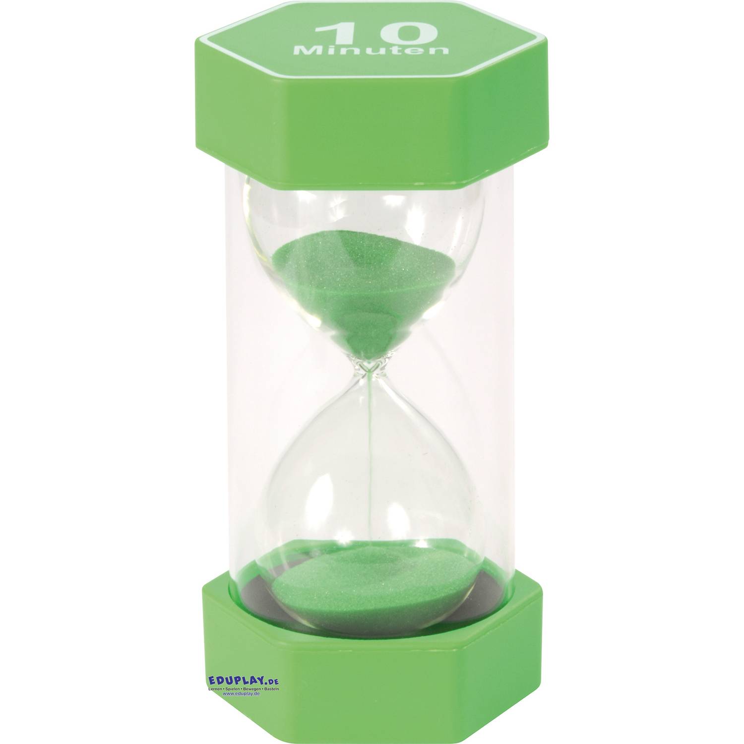 EDUPLAY 120610 Mega Sanduhr 10 min, Ø 8,4 x 16 cm, grün