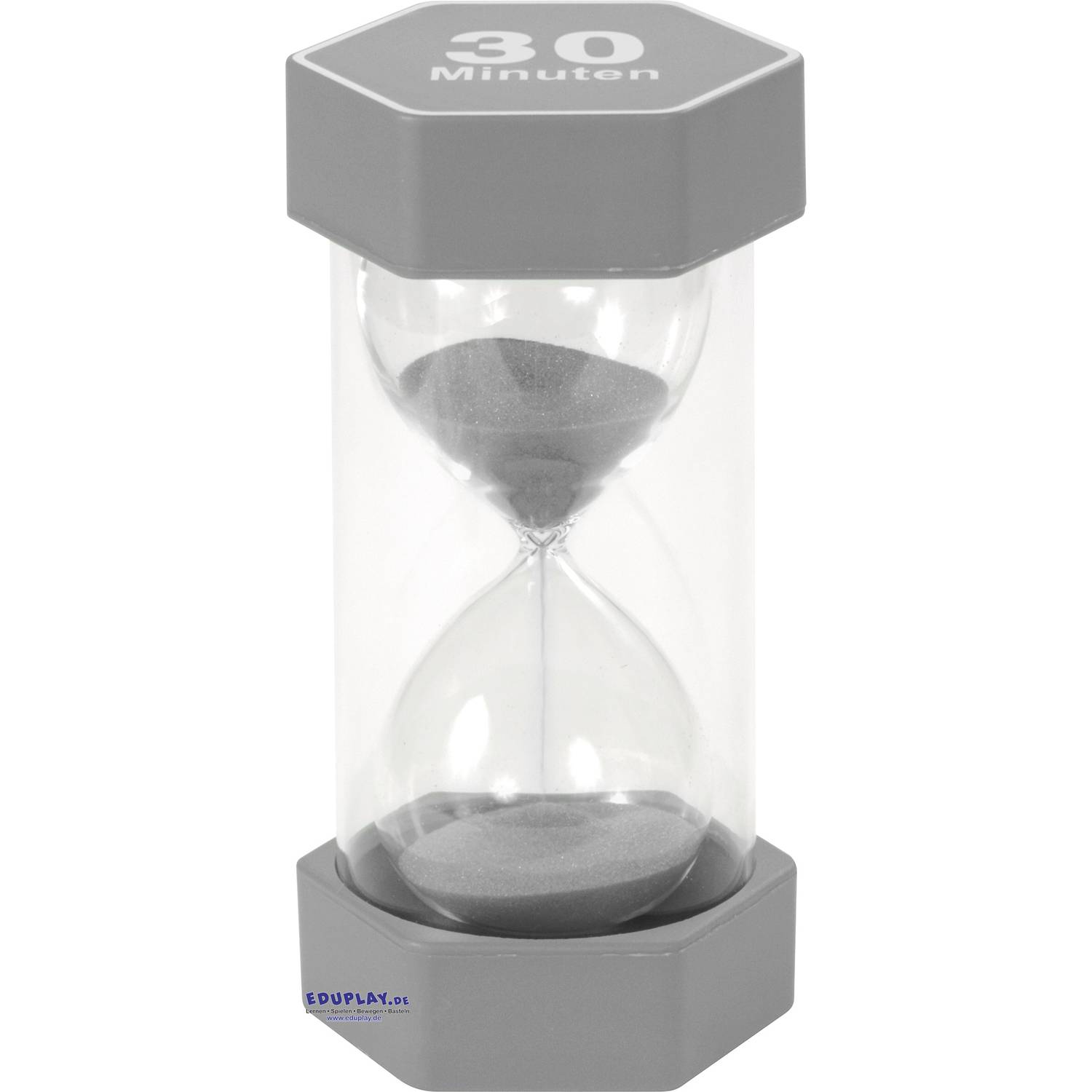 EDUPLAY 120612 Mega Sanduhr 30 min, Ø 8,4 x 16 cm, grau