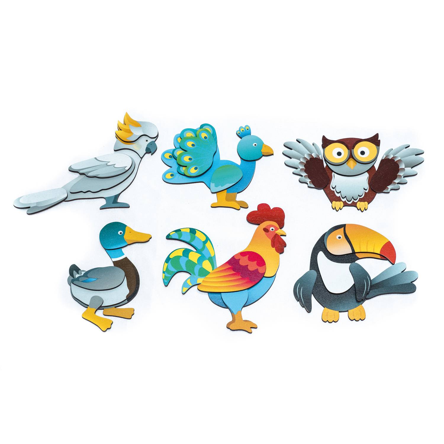 EDUPLAY 120672 Magnetpuzzle Vögel, mehrfarbig