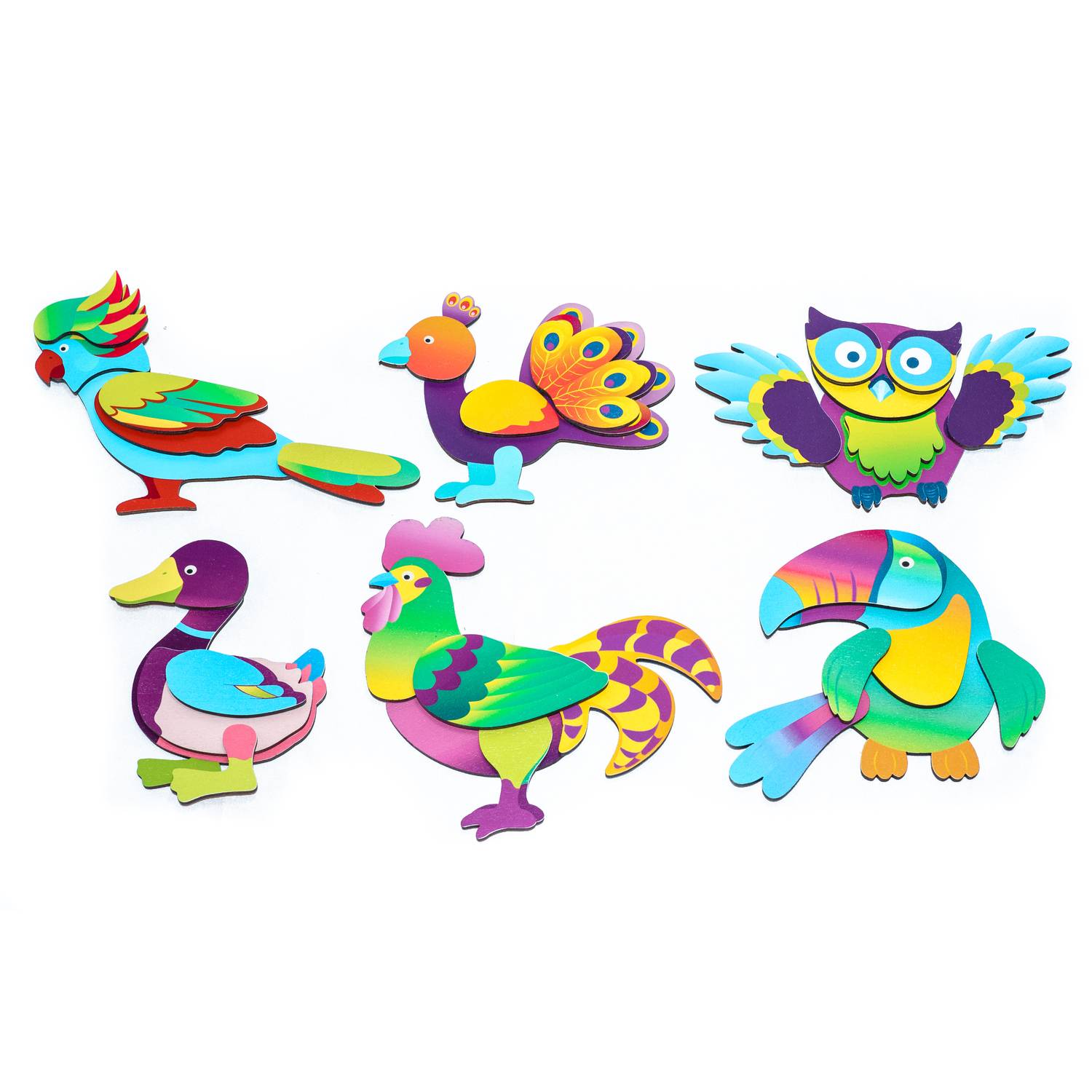 EDUPLAY 120672 Magnetpuzzle Vögel, mehrfarbig