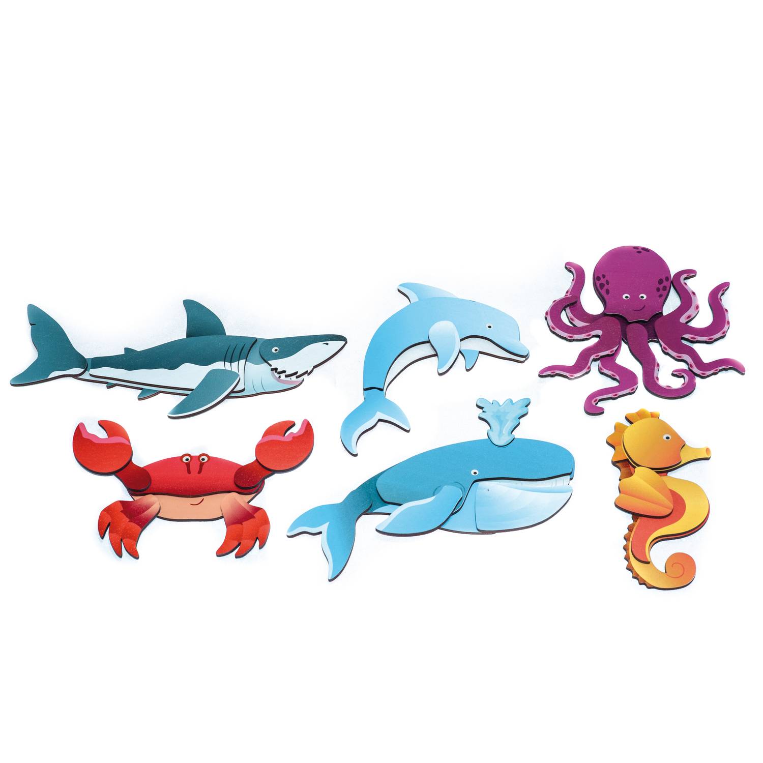 EDUPLAY 120675 Magnetpuzzle Meerestiere, mehrfarbig