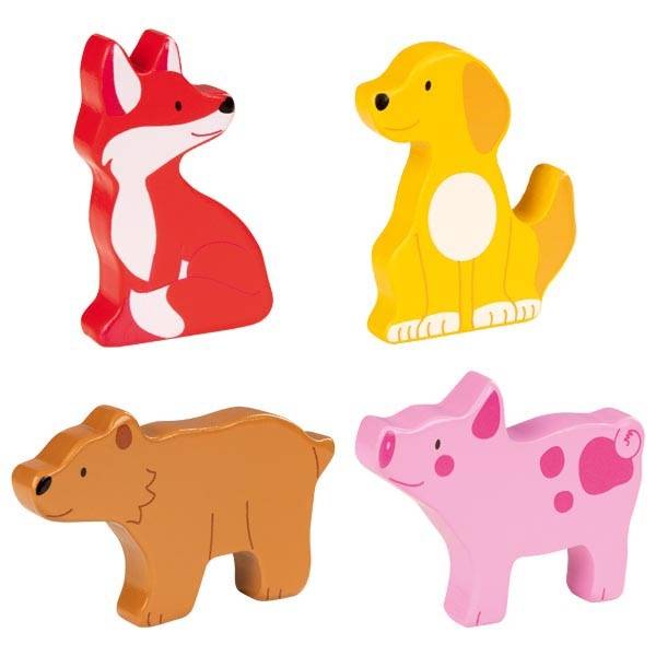 goki 57433 Fühlpuzzle Tiere 21 x 21 x 1,8 cm, Holz, 4 Teile, bunt