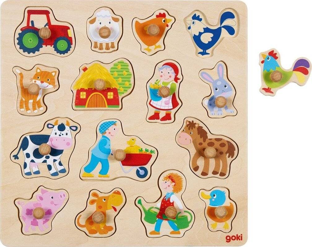 GOKI Holzpuzzle Leben auf dem Bauernhof