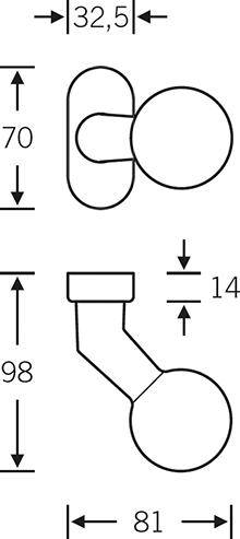 PT-Türknopf,feststehend, 07 0846,a.Ros.oval,Alu F1