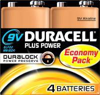 Duracell MN1604 Plus 9 V Block-Batterie Alkali-Mangan 9 4 St. - Batterie - 9V-Bl