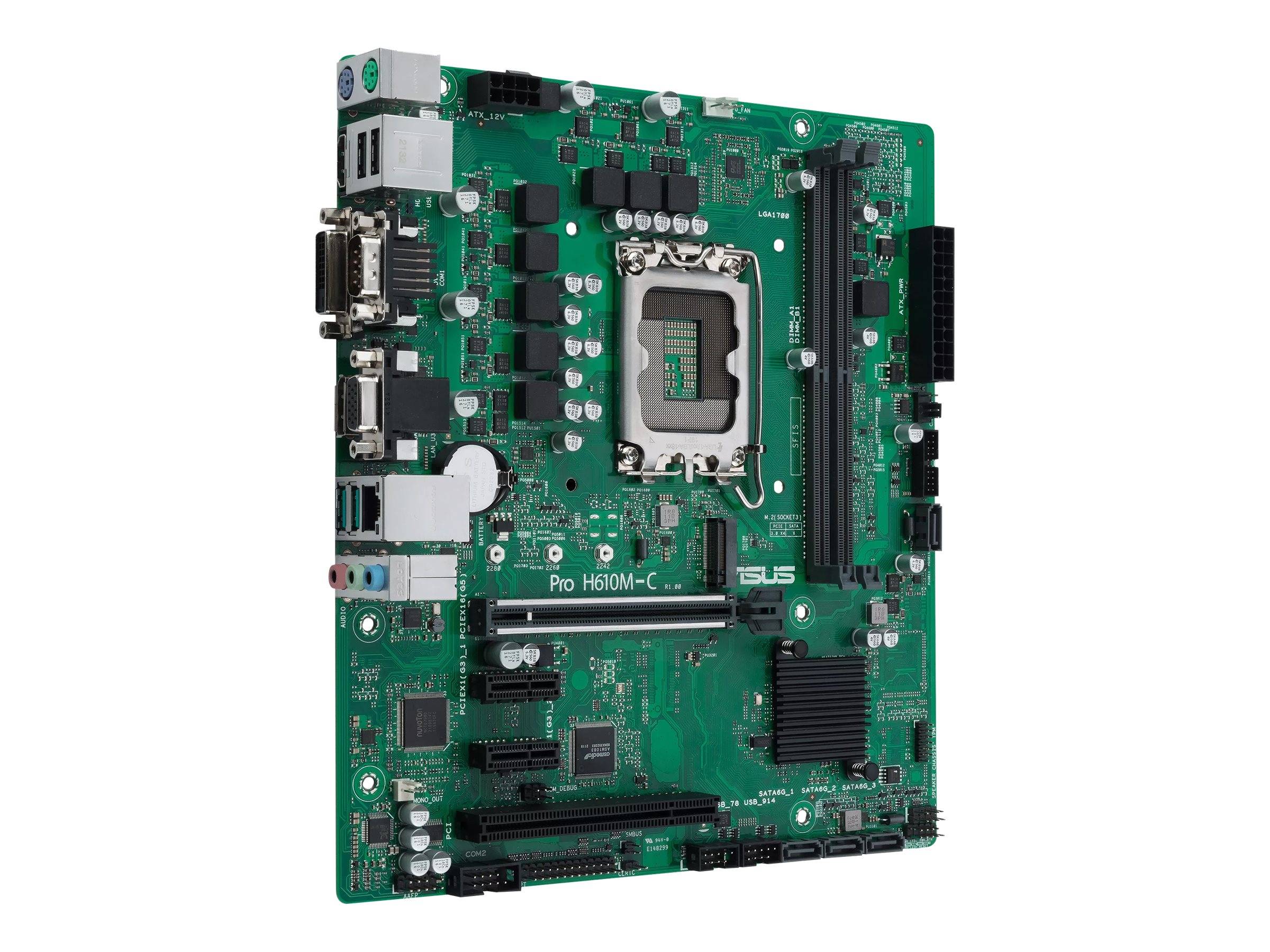 ASUS Pro H610M-C-CSM - Motherboard - micro ATX - LGA1700-Sockel - H610 Chipsatz - USB 3.2 Gen 1, USB 3.2 Gen 2 - Gigabit