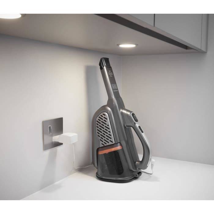 Black & Decker BHHV520JF, Trocken, Multizyklonisch, Teppich, Harter Boden, Polsterung, Beutellos, 0,7 l, Schwarz, Silber