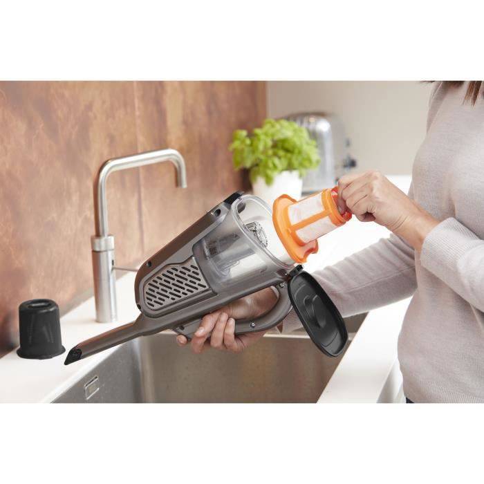 Black & Decker BHHV520JF, Trocken, Multizyklonisch, Teppich, Harter Boden, Polsterung, Beutellos, 0,7 l, Schwarz, Silber