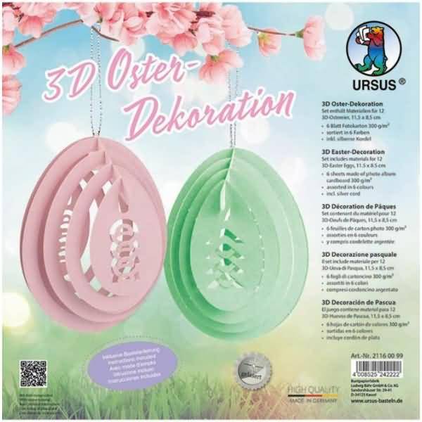 Bastel-Set 3D Oster-Dekoration VE=12 Stück