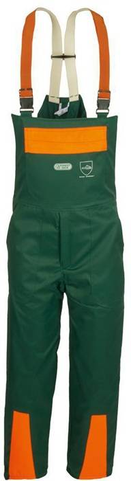 Schnittschutzlatzhose KONIFERE Gr.48 grün/orange WATEX