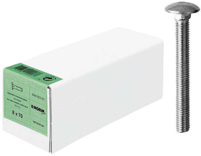 DIN 603 o.Mu Edelstahl A2M8x35 HP E-NORMpro