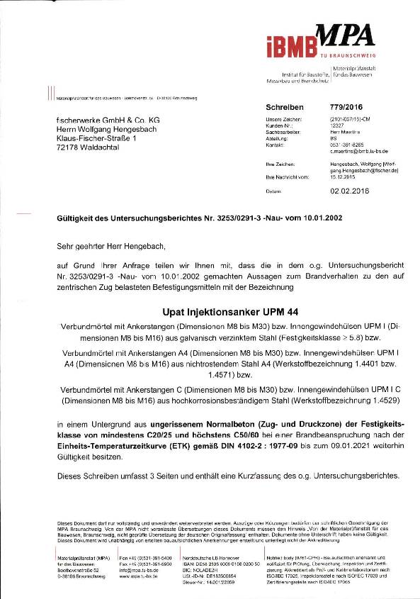 Upat Injektionsmörtel UPM 44-150 CX