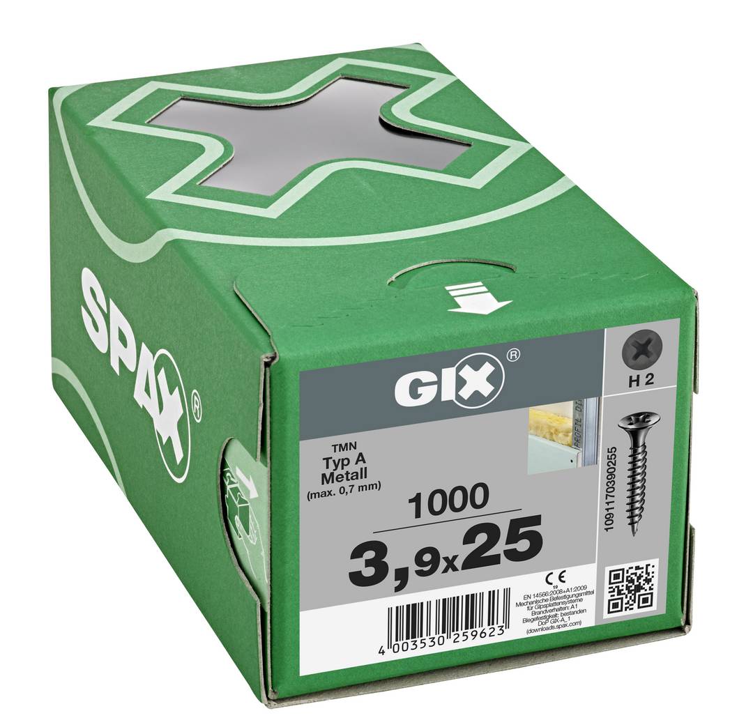 SPAX GIX-A Trockenbauschrauben Feingewinde - Kreuzschlitz PH 2 - 3,9x25 mm