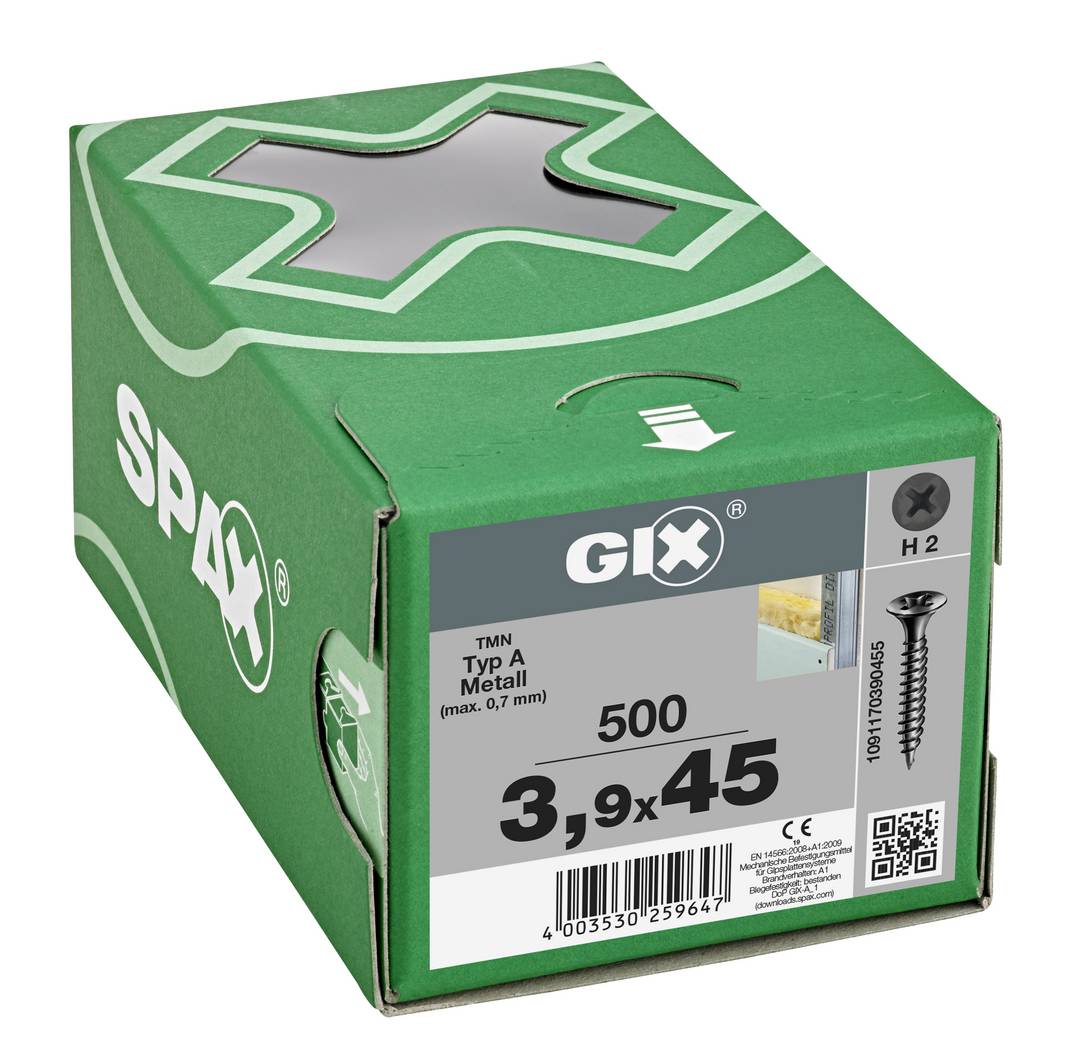 SPAX GIX-A Trockenbauschrauben Feingewinde - Kreuzschlitz PH 2 - 3,9x45 mm