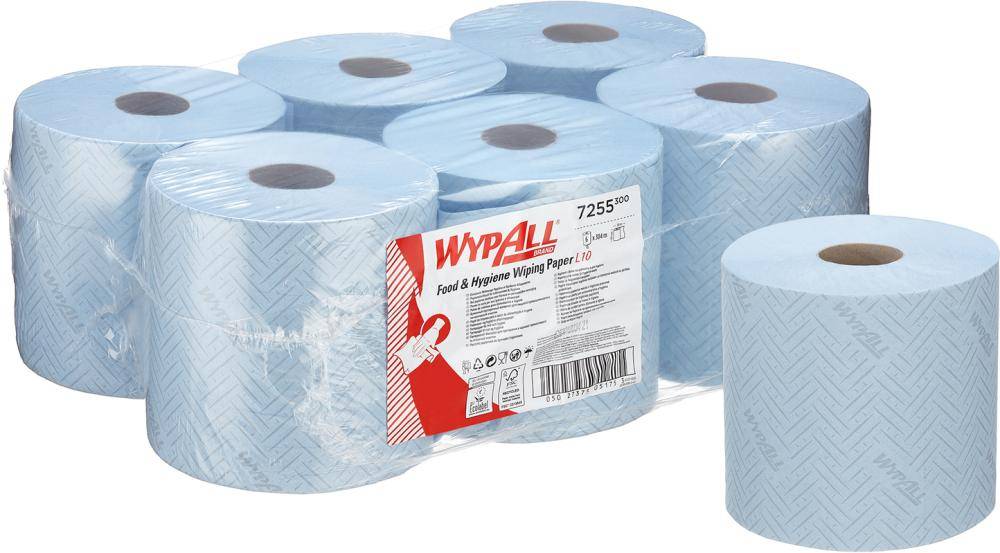 WYPALL L10 Wischtücher Zentralentnahme/Blau/ 1-lagig F2