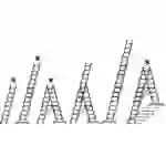Mehrzweckleiter 3-teilig 3x10 Sprossen AH 7,44m Mehrzweckleiter 3-teilig 3x10 Sprossen AH 7,44m