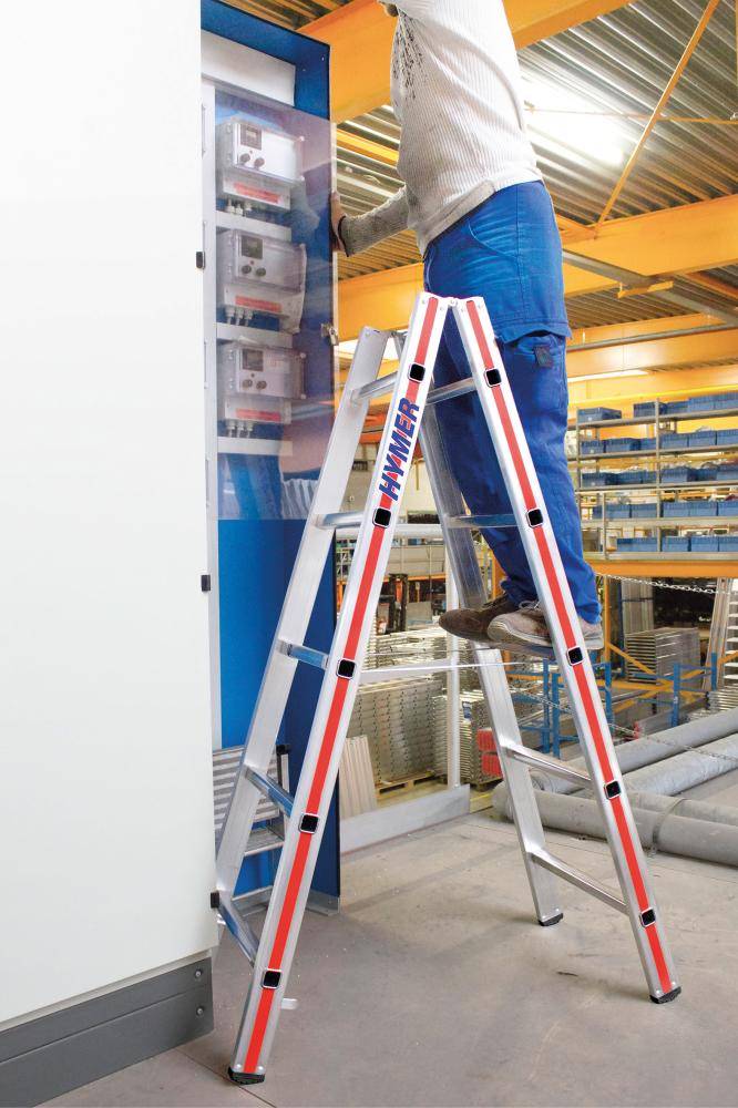 Sprossenstehleiter beids.2x8 Sprossen AH 3,05m