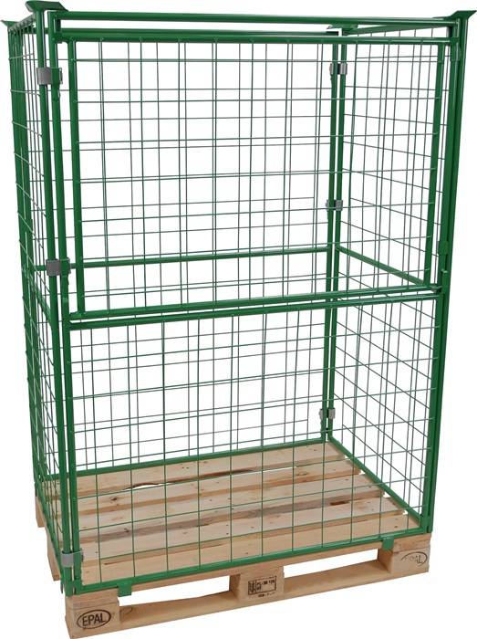 Gitteraufsatzrahmen L1200xB800mm Nutz-H1600mm Längsseite m.1/2Klappe STA maigrün