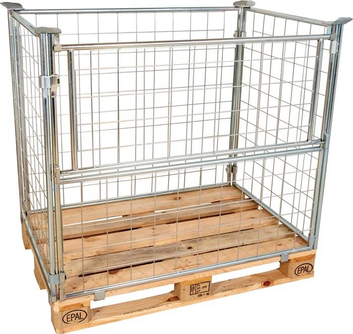 Gitteraufsatzrahmen L1200xB800mm Nutz-H800mm Längsseite m.1/2Klappe blau verz.