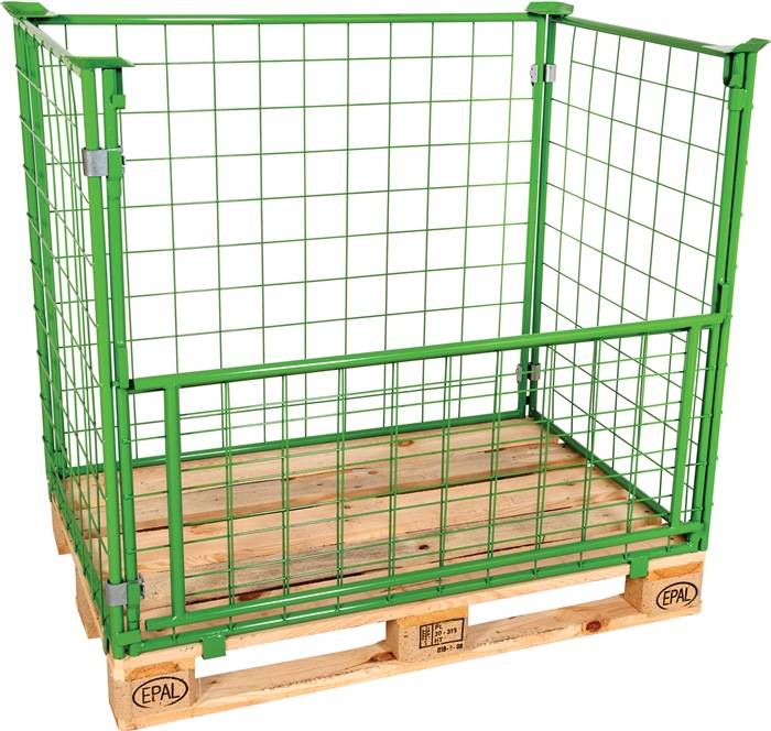 Gitteraufsatzrahmen L1200xB800mm Nutz-H.1000mm Längsseite m.1/2Klappe blau verz.