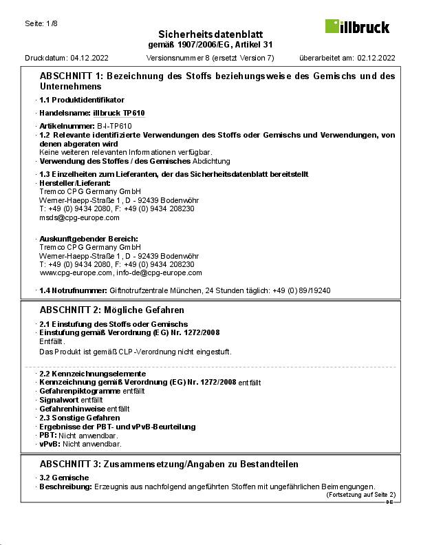 Fugendichtband illmod COMPRI TP610 10/2-4 L.10m grau Rl.ILLBRUCK