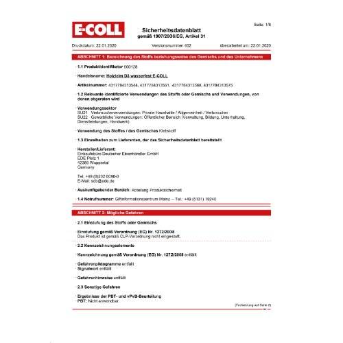 E-COLL Holzleim D3 5kg Eimer wasserfest