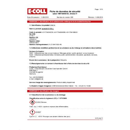 Aceton 1L Dose E-COLL EE