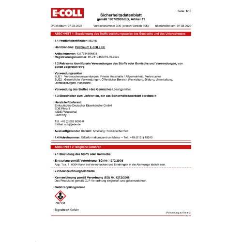Petroleum/Reinigungsm. 1L Dose E-COLL EE