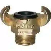 Klauen-Gewindekupplung DIN 3489, Temperguss, AG 1/2", SW27 LÜDECKE Klauen-Gewindekupplung DIN 3489, Temperguss, AG 1/2", SW27 LÜDECKE