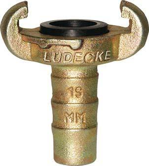 Klauen-Schlauchkupplung DIN 3489, Temperguss, Tülle 25mm, 1" LÜDECKE