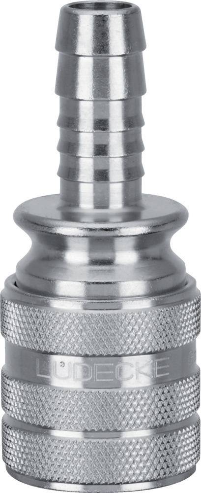 WaterProfi Kupplung Serie WS, DN9, o.Ventil, Tülle 19mm, 3/4", LÜDECKE