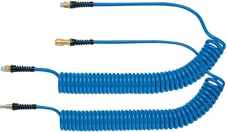 Spiralschlauch PU blau, Kupplung u Stecker NW7,2 8x5mm 6m LÜDECKE
