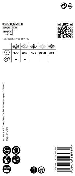 Schaltschema mit Ganggeschwindigkeiten und entsprechenden Punkten: 170, 340, 170, 2000, 340. Entwickelt von Power Tools GmbH, Stuttgart, Deutschland.