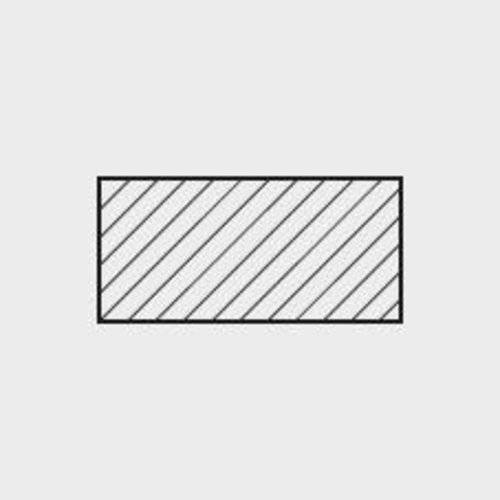 Eine einfache rechteckige Form mit diagonalen Streifen auf hellgrauem Hintergrund.