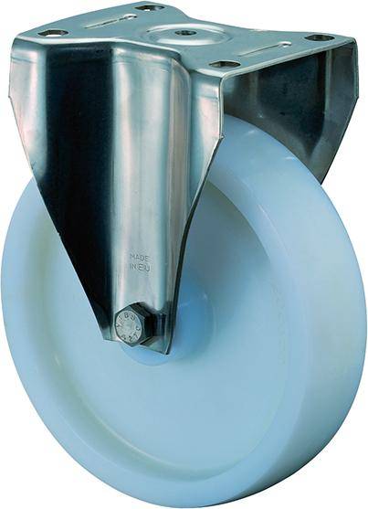 Bockrolle 125mm HS110 Platte,Kst.weiß,ER,RL HS110.B14.125