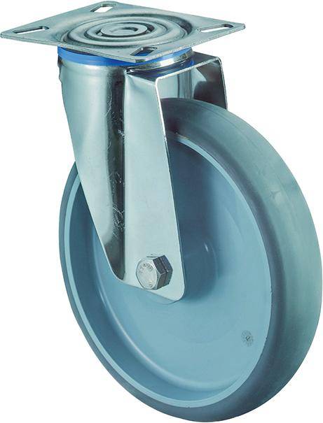 Lenkrolle 150mm H100.B43 Platte,Thermopl,ER,GL, H100.B43.150