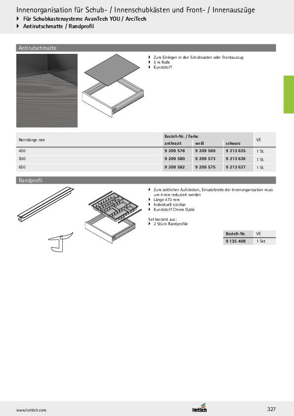 Antirutschmatte, Nennlänge 650 mm x 5000, anthrazit