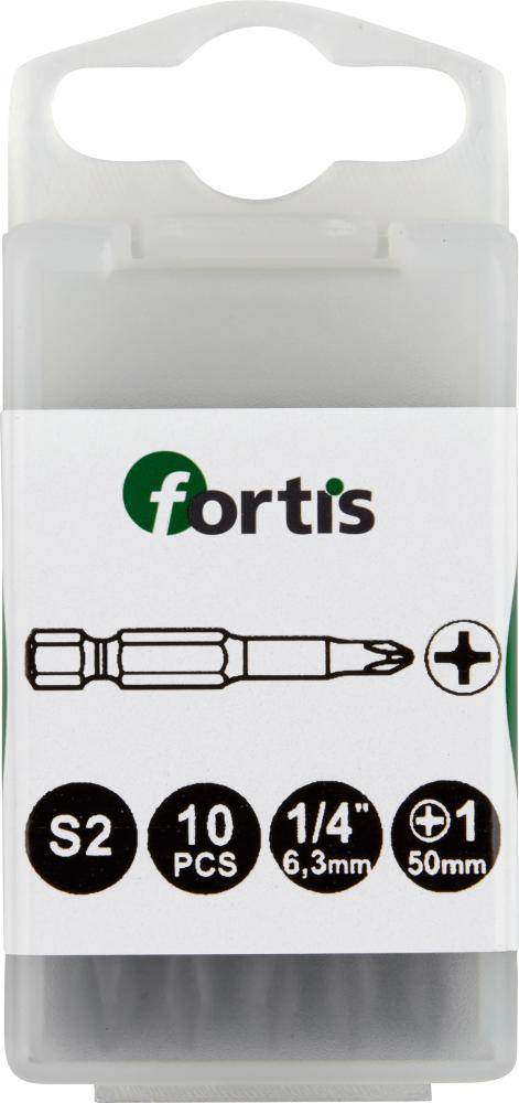 Bit zähhart 1/4" DIN3126 E6,3 PH1x50mm 10er Pack FORTIS