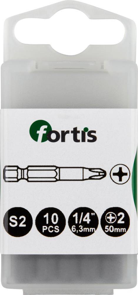 Bit zähhart 1/4" DIN3126 E6,3 PH2x50mm 10er Pack FORTIS