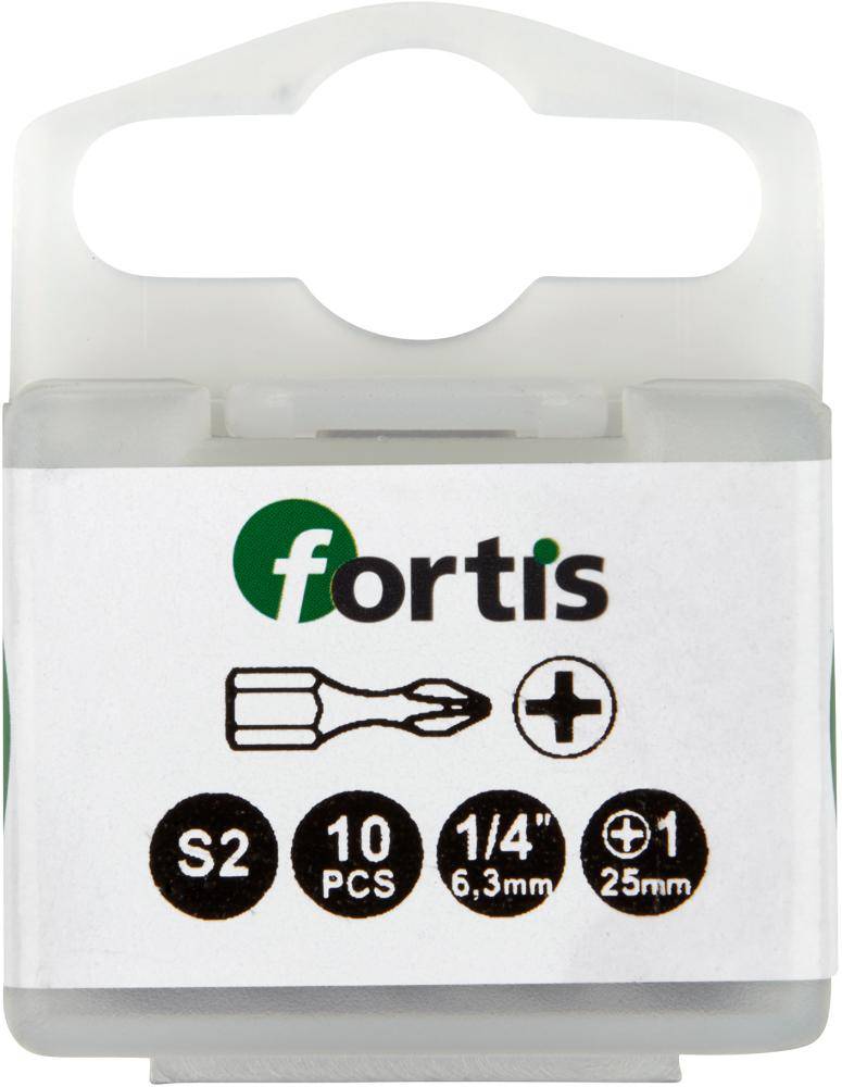Bit Torsion 1/4" DIN3126 C6,3 PH1x25mm 10er Pack FORTIS