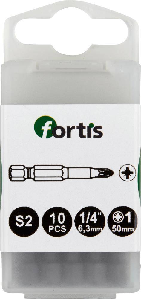 Bit zähhart 1/4" DIN3126 E6,3 PZ1x50mm 10er Pack FORTIS