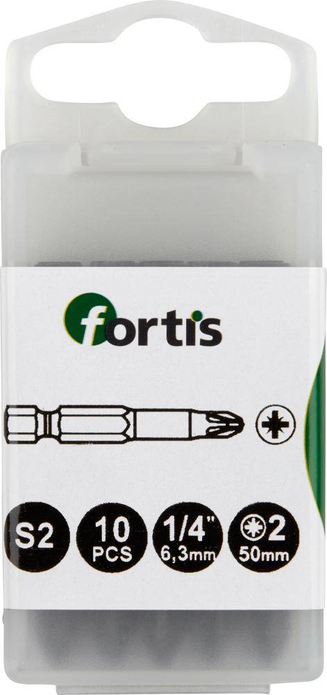 Bit zähhart 1/4" DIN3126 E6,3 PZ2x50mm 10er Pack FORTIS