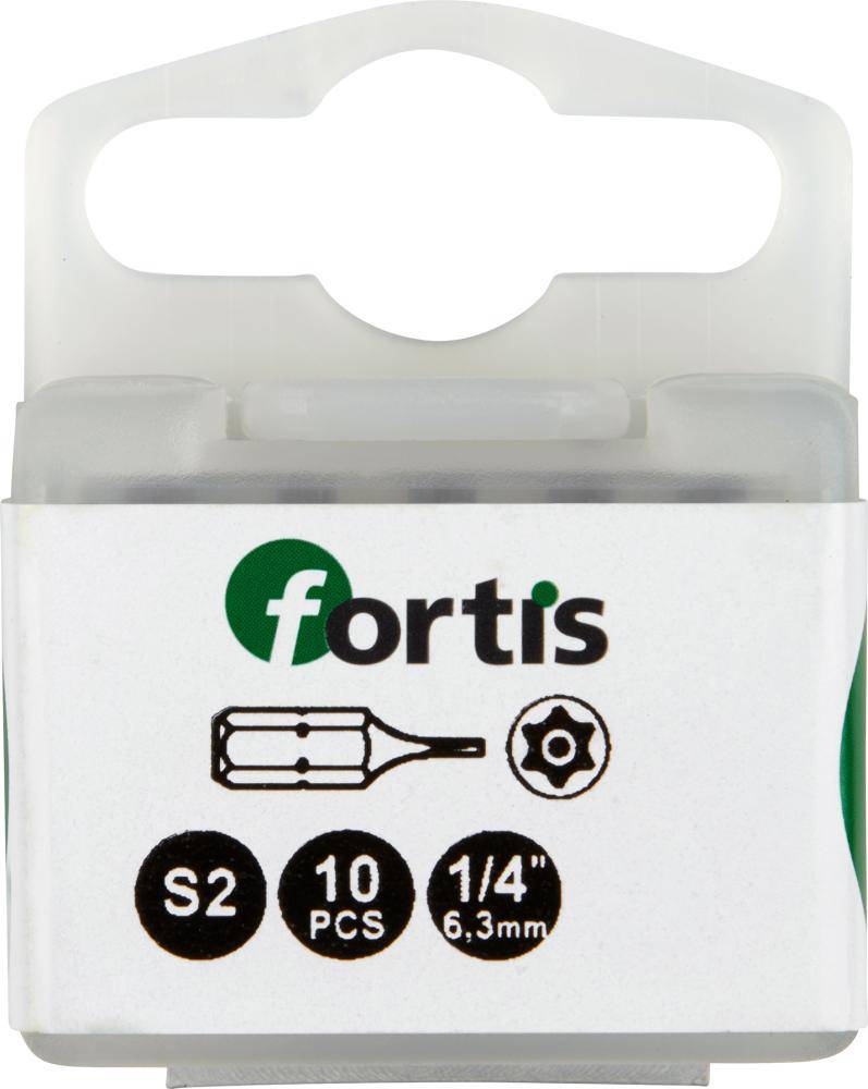 Bit zähhart 1/4" DIN3126 C6,3 T10x25mm mit Bohrung 10er Pack FORTIS