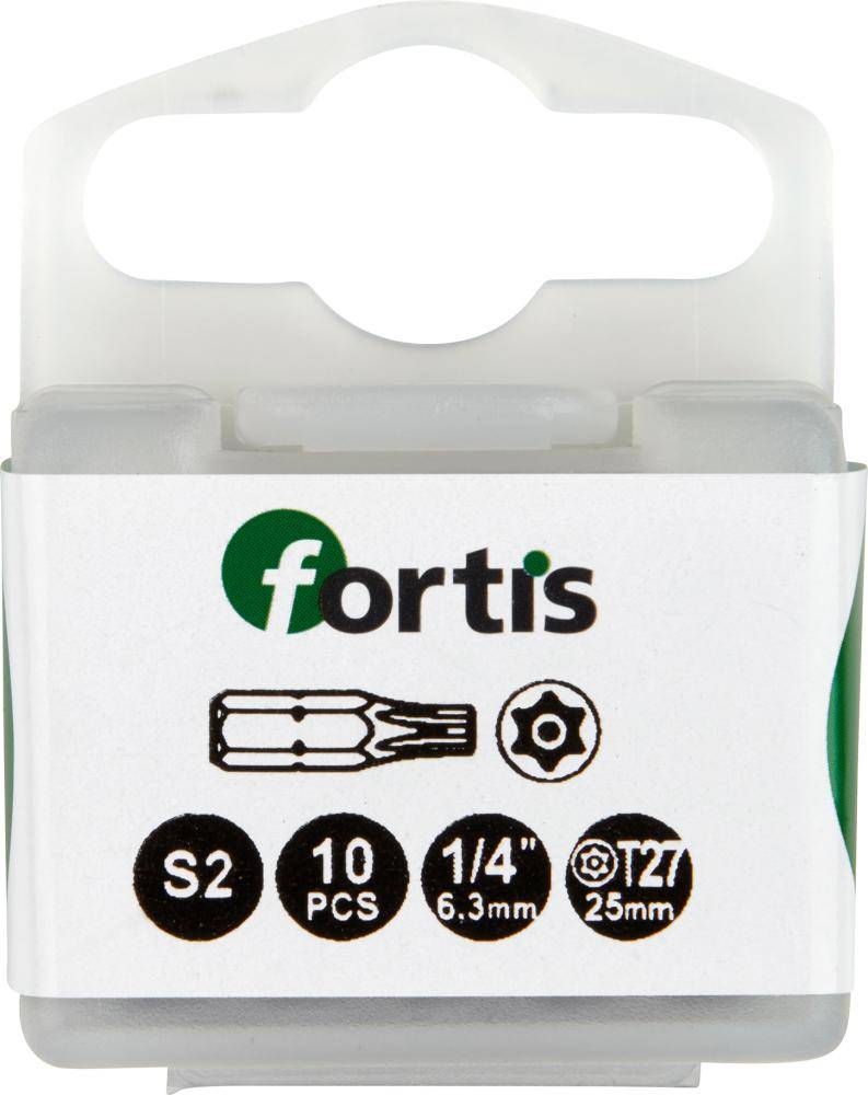 Bit zähhart 1/4" DIN3126 C6,3 T27x25mm mit Bohrung 10er Pack FORTIS