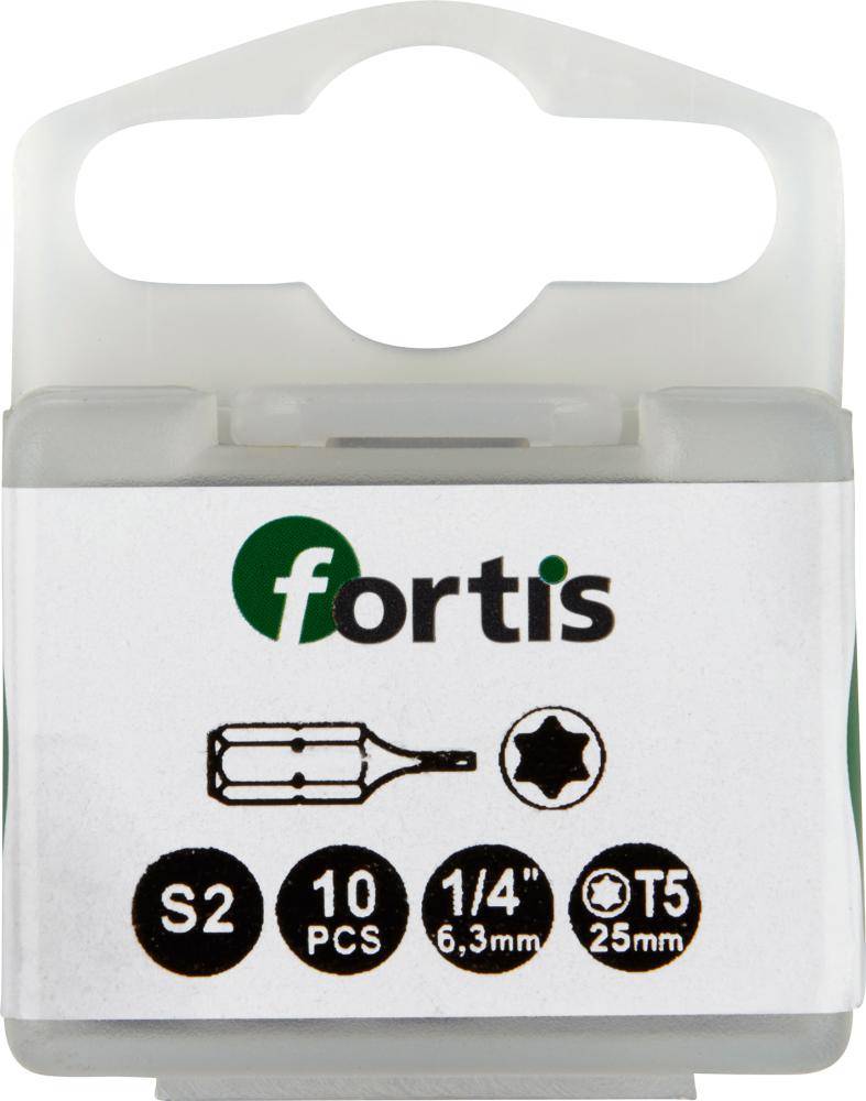 Bit zähhart 1/4" DIN3126 C6,3 T5x25mm 10er Pack FORTIS