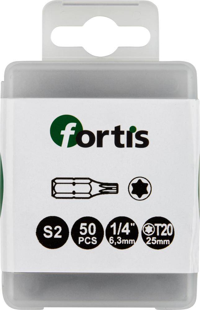 Bit zähhart 1/4" DIN3126 C6,3 T20x25mm 50er Pack FORTIS