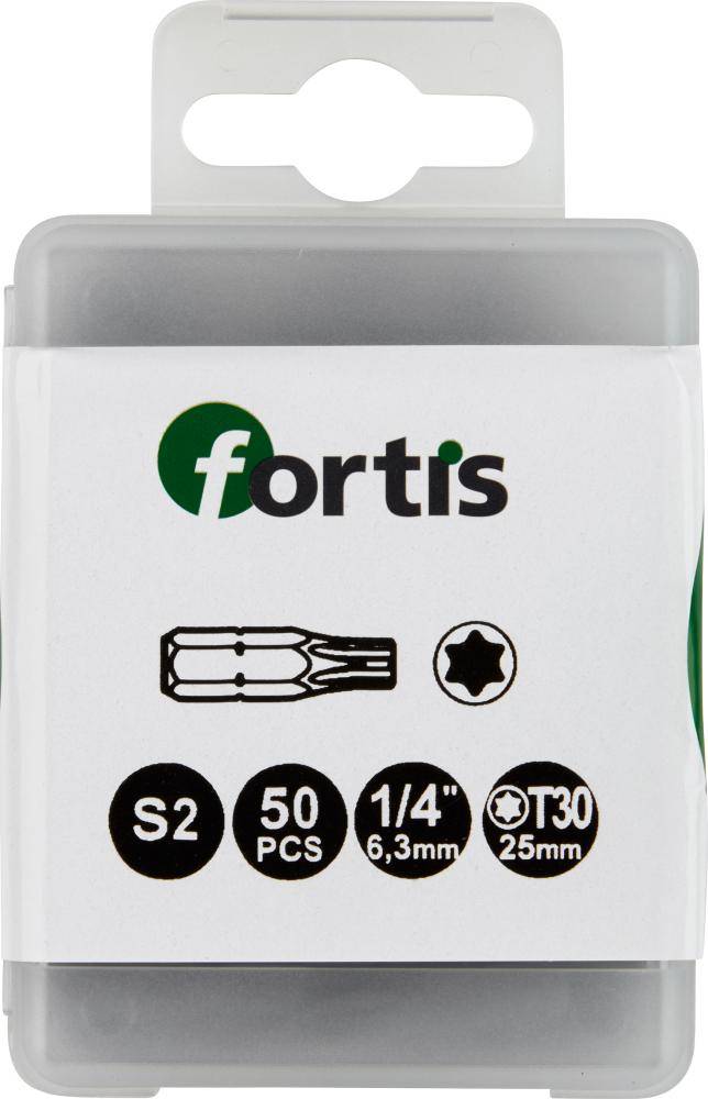 Bit zähhart 1/4" DIN3126 C6,3 T30x25mm 50er Pack FORTIS